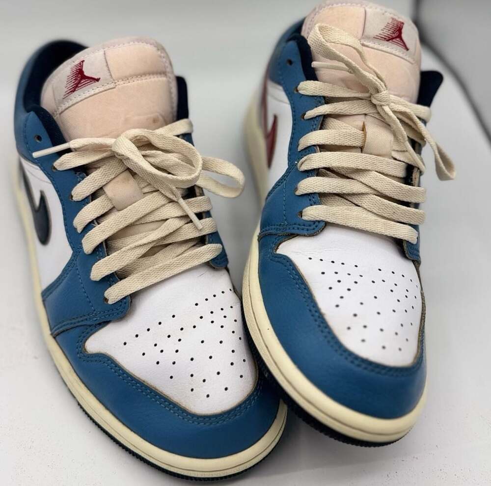Nike Air Jordan 1 Low SE Motion Pack White Armory Blue Men's Sneakers